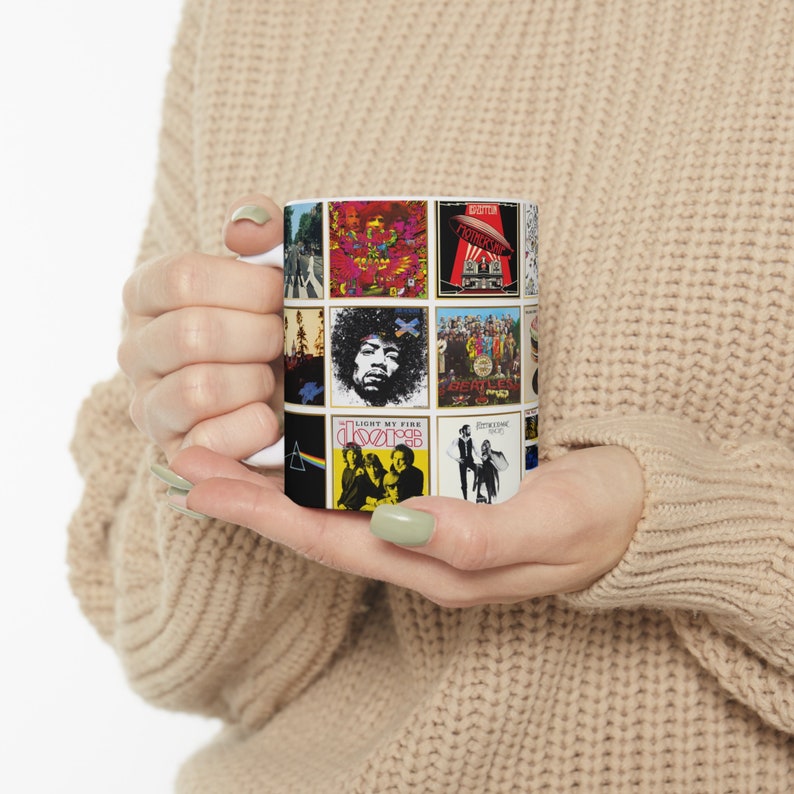 Classic Rock Albums Ceramic Mug 11oz, Rock Albums Coffee Cup, 60s,70s, 80s, Album Cover Mug, Classic Rock Lover Gift