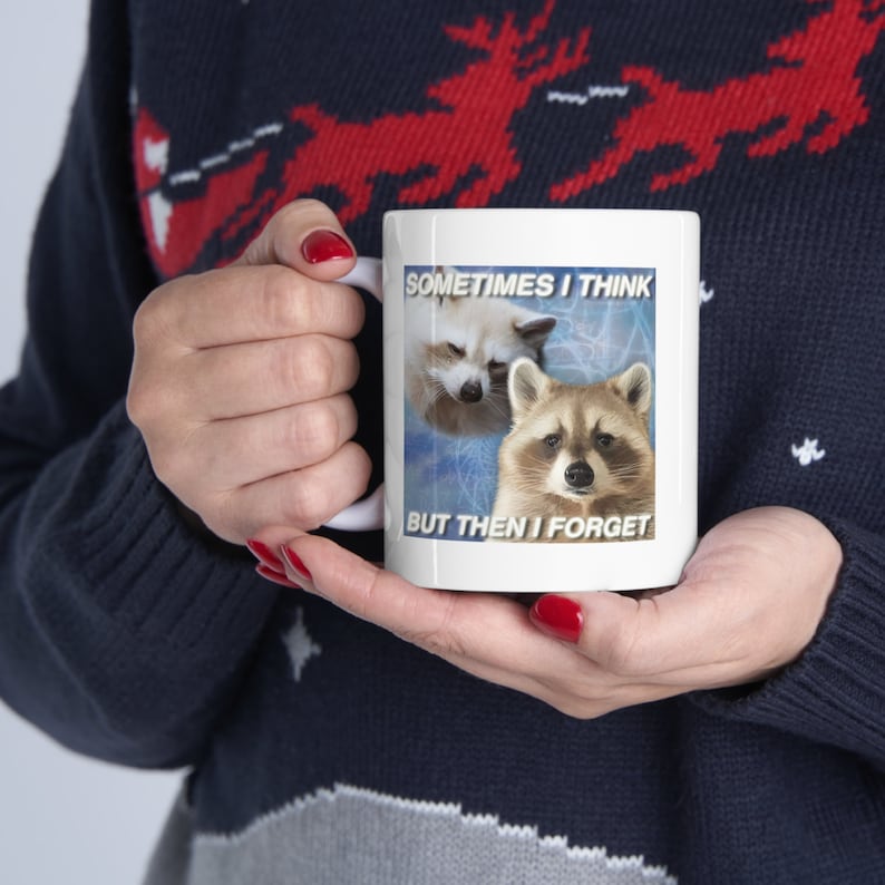 Funny Raccoon Meme Ceramic Mug 11oz Trash Panda Meme