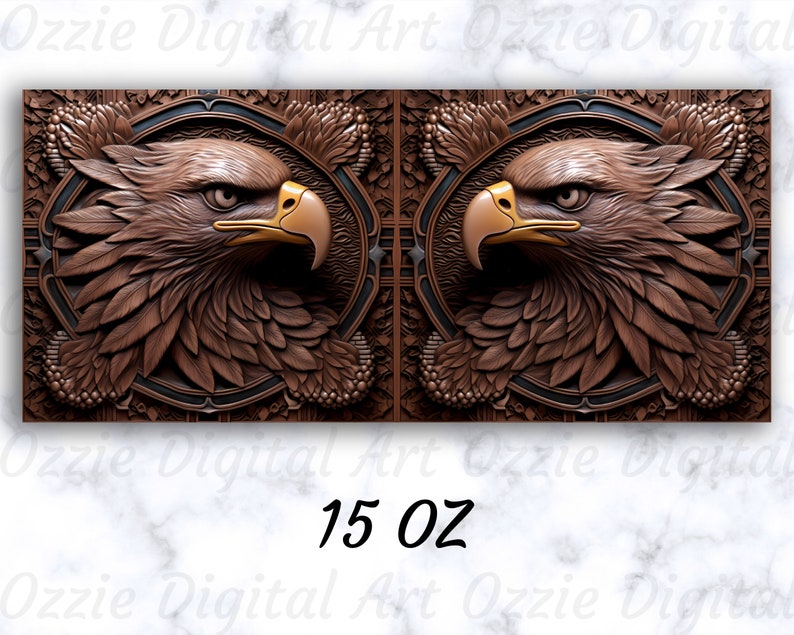 3D Engraved Leather Eagle Mug, 11oz And 15oz Mug, Mug Eagle