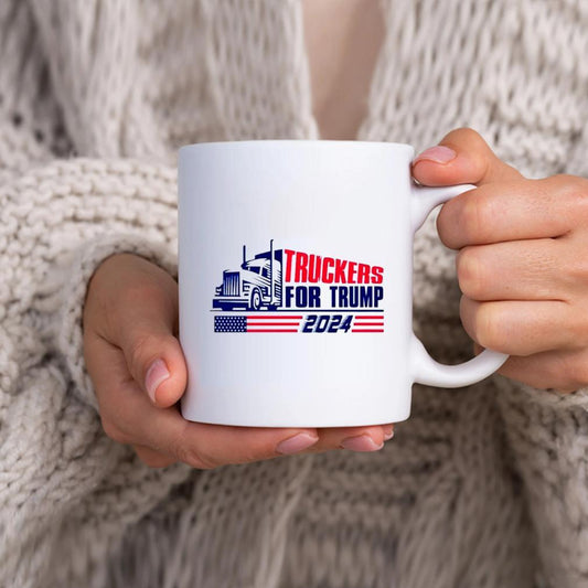 Return Truckers For Trump American Flag 2024 Mug
