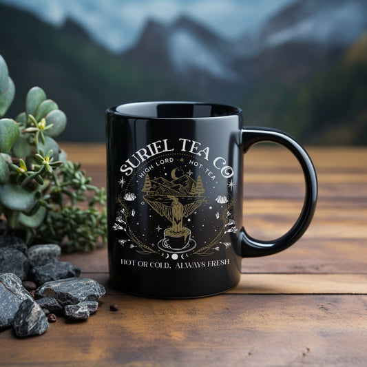 Suriel Tea Co Acotar Mug, High Lord Hot Tea | 11oz black mug | Banned books | Perfect for Hot Tea or Coffee