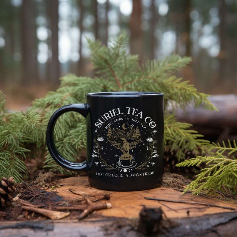 Suriel Tea Co Acotar Mug, High Lord Hot Tea | 11oz black mug | Banned books | Perfect for Hot Tea or Coffee