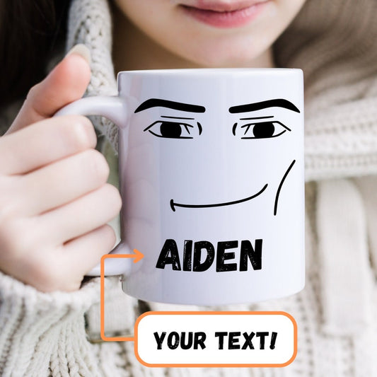 Roblox Man Face Mug Personalized | Gaming Birthday Gift | Custom Roblox Guy Face | Gaming Mug