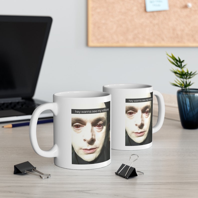Wanna See My Voltussy Vampire Snap Funny Meme | Large White Ceramic Coffee Mug | Robert Pattinson