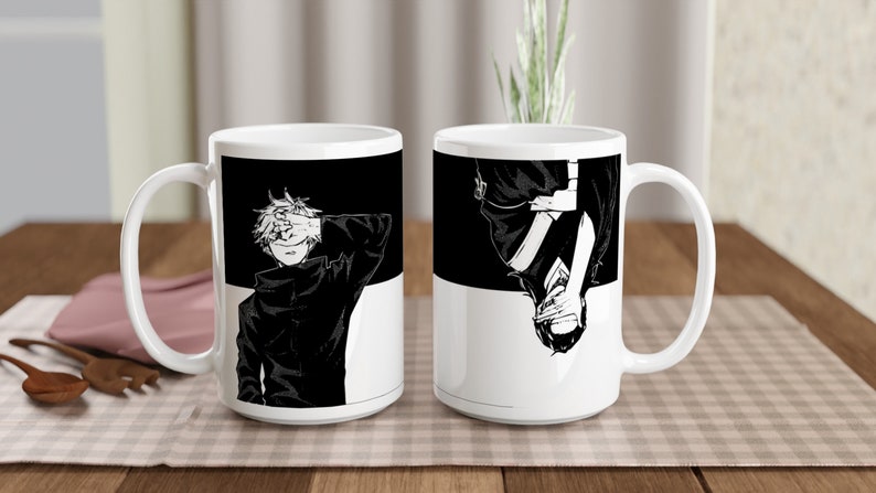 Jujutsu Kaisen Mug | Satoru Gojo | Suguru Geto | Yin Yang | Light Dark Balance | Black White | Manga Gift