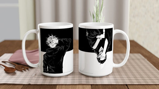 Jujutsu Kaisen Mug | Satoru Gojo | Suguru Geto | Yin Yang | Light Dark Balance | Black White | Manga Gift