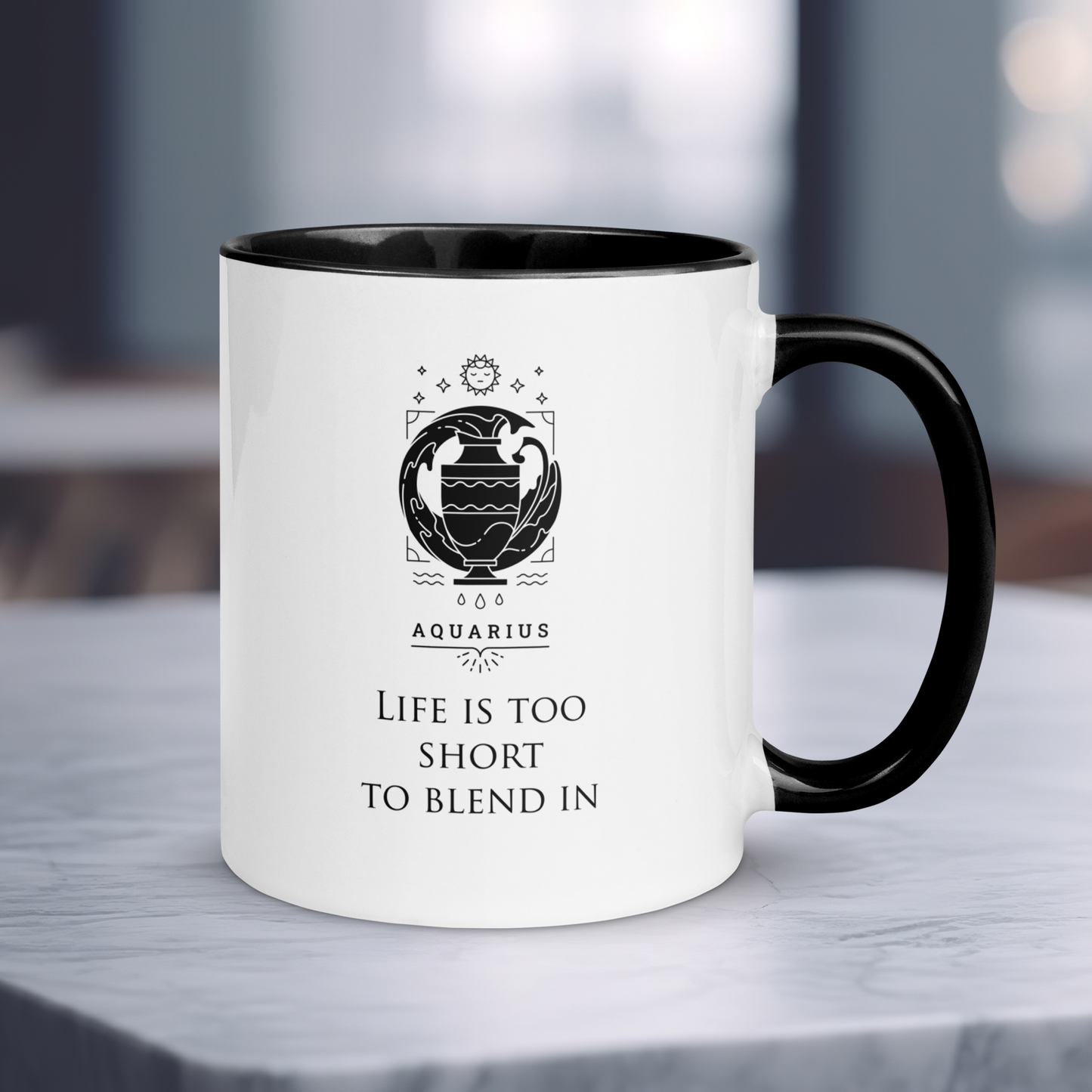 Aquarius Zodiac Colored Mug, Ceramic Constellation Coffee Mug, Astrology Aquarius Signs Mug, Birthday Gift Mug