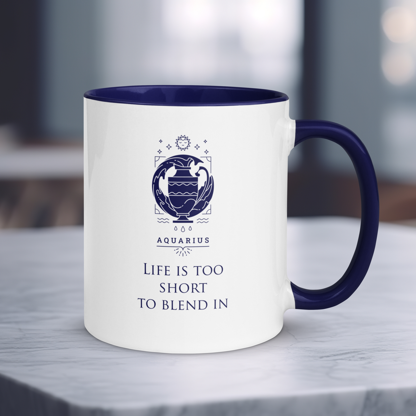 Aquarius Zodiac Colored Mug, Ceramic Constellation Coffee Mug, Astrology Aquarius Signs Mug, Birthday Gift Mug