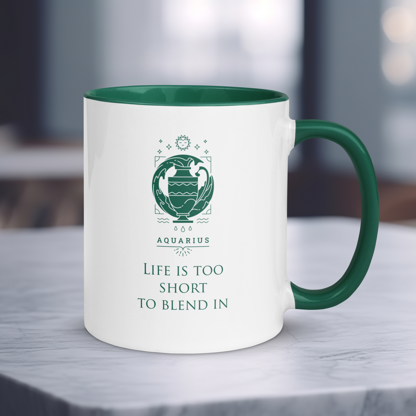 Aquarius Zodiac Colored Mug, Ceramic Constellation Coffee Mug, Astrology Aquarius Signs Mug, Birthday Gift Mug