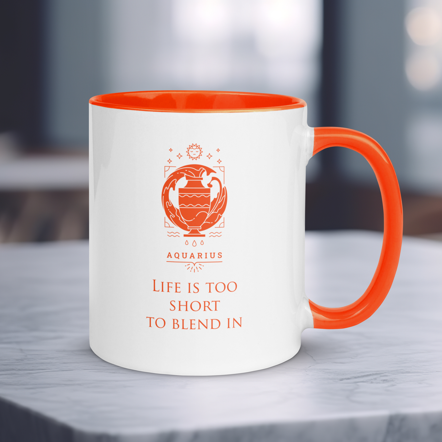Aquarius Zodiac Colored Mug, Ceramic Constellation Coffee Mug, Astrology Aquarius Signs Mug, Birthday Gift Mug