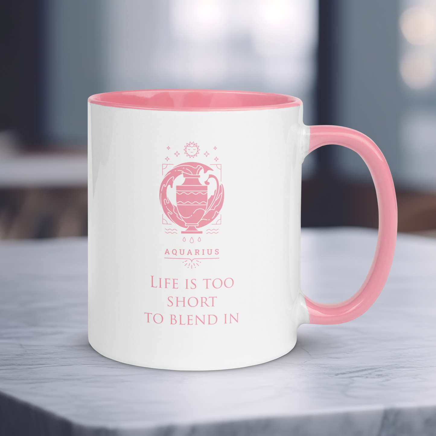 Aquarius Zodiac Colored Mug, Ceramic Constellation Coffee Mug, Astrology Aquarius Signs Mug, Birthday Gift Mug