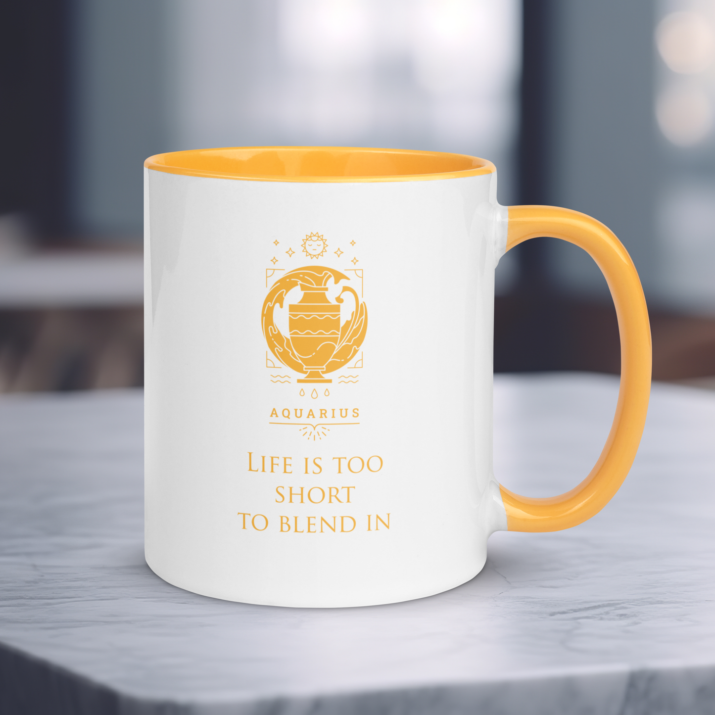 Aquarius Zodiac Colored Mug, Ceramic Constellation Coffee Mug, Astrology Aquarius Signs Mug, Birthday Gift Mug